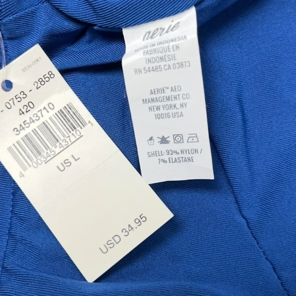 New Aerie Textured Blue Minimalist Pullover Padded Bralette